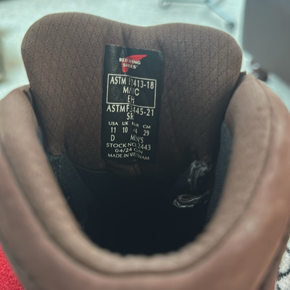 Red Wing #2443 Brown Safety Toe Work Boots - Picture 11 of 14